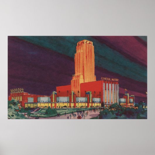 シカゴIL – ゼネラルモーターズ・ビルディンの見解 ポスター (正面)