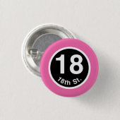 シカゴL第18 St.のピンクライン 缶バッジ (正面&裏面)