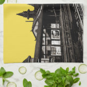 シカゴL 1950水彩画セピア写真地下鉄 キッチンタオル (折り畳み)