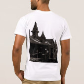 シカゴL 1950水彩画セピア写真地下鉄 Tシャツ (裏面)