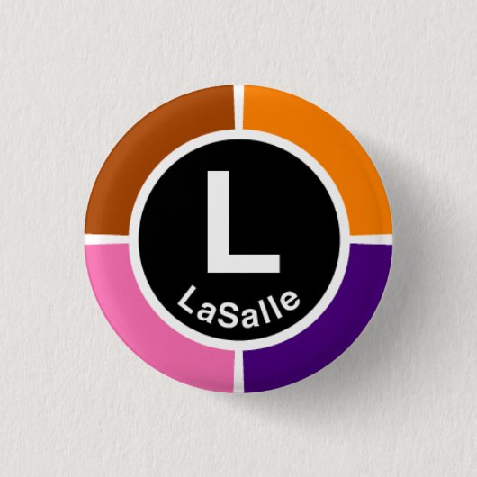 シカゴL LaSalleのループ 缶バッジ (正面)