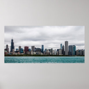 シカゴskylinechicago、スカイライン、空中、建築家 ポスター