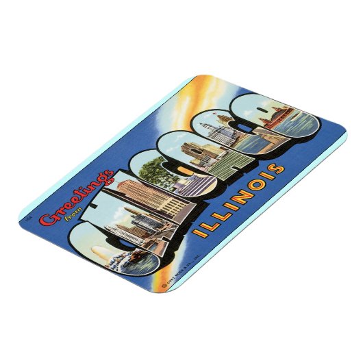 シカゴUSA旅行からの挨拶 マグネット (左側)