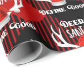 シカサンタはよいクリスマスの狩りの(雄ジカの)枝角を定義します ラッピングペーパー (ロールコーナー)