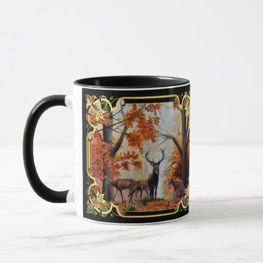 シカジカとアシカ秋林 マグカップ (左)