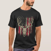 シカスカルハンターアメリカンフラグディア狩りUSA Tシャツ (正面)