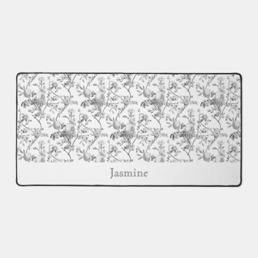 シカスタマイズエレガントックヴィンテージグレーバラフローラ デスクマット (正面)