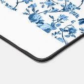 シカスタマイズエレガントックヴィンテージブルーバラフローラ デスクマット (コーナー)