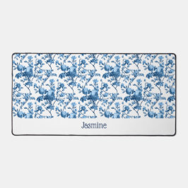 シカスタマイズエレガントックヴィンテージブルーバラフローラ デスクマット