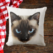 シカスタムアメスキャット顔ホームデコールホワイトテンプレート クッション