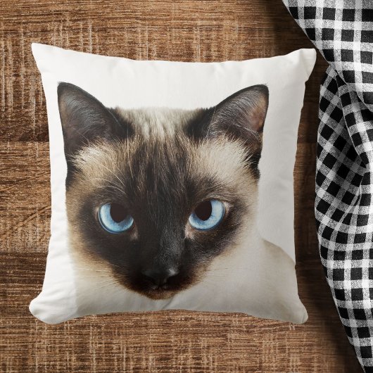 シカスタムアメスキャット顔ホームデコールホワイトテンプレート クッション