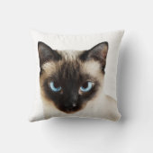 シカスタムアメスキャット顔ホームデコールホワイトテンプレート クッション (裏面)
