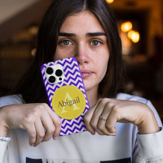 シカスタムェブロンラベンダー薄紫イエロー Case-Mate iPhone 14 PROケース