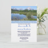 シカスタムーン結婚式招待状（ブルーリボン付き） 招待状 (スタンド正面)