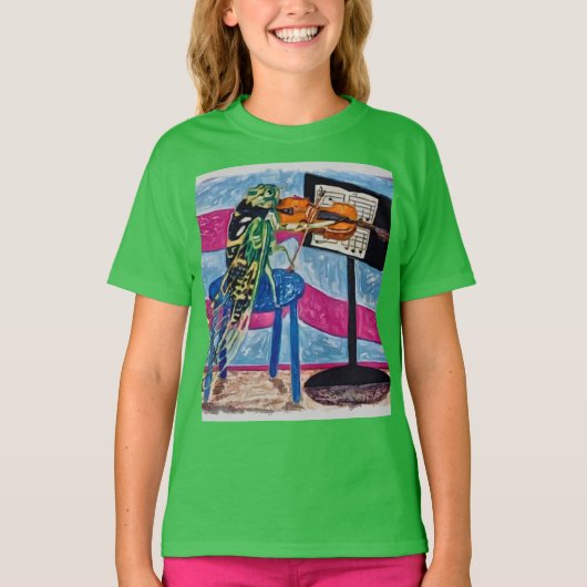 シカダカサンドラ遊ザヴァイオリン🎻 Tシャツ (正面)