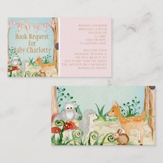 シカフクロウ森林動物図書の依頼 名刺 (正面/裏面)