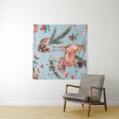 シカマツの円錐とツイの動物の写生模様 タペストリー (インサイチュ(横))