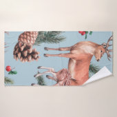 シカマツの円錐とツイの動物の写生模様 バスタオル (バスタオル)