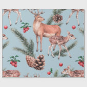 シカマツの円錐とツイの動物の写生模様 ラッピングペーパー (フラット)