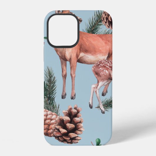 シカマツの円錐とツイの動物の写生模様 iPhoneケース (裏面)