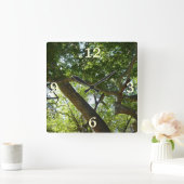 シカモアツリーグリーン自然 スクエア壁時計 (ホーム)