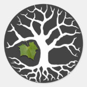 シカモア葉シール付き生活の木 ラウンドシール (正面)