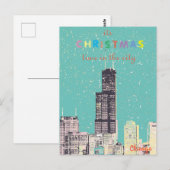 シカモダンゴエレガントシティスカイライングリーティングカード ポストカード (正面/裏面)