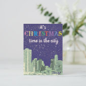 シカモダンゴエレガントシティスカイライングリーティングカード ポストカード (スタンド正面)