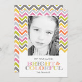 シカラフルェブロンホリデーフォトカード シーズンカード (正面/裏面)