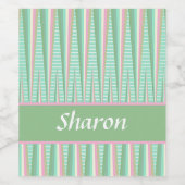 シカラフルャープが緑色でつまむ ワインラベル (シングルラベル)