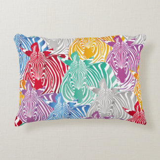 シカラフルームレスなゼブラ模様野生動物のテキスト アクセントクッション