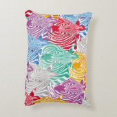 シカラフルームレスなゼブラ模様野生動物のテキスト アクセントクッション (裏面(縦))