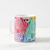 シカラフルームレスなゼブラ模様野生動物のテキスト コーヒーマグカップ (正面左)