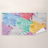 シカラフルームレスなゼブラ模様野生動物のテキスト バスタオル (バスタオル)