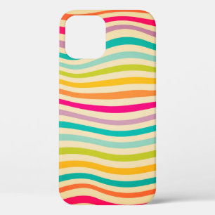 シカラフルームレストライプのスパターン：イラストレーション。b iPhone 12ケース