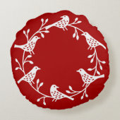 シカンジナビアの鳥とローズヒップリース ラウンドクッション (裏面)