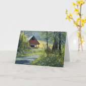 "シカ交差"のブランクのメッセージカード カード (黄色い花)