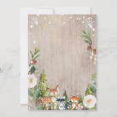 シカ動物の森林地帯の冬の誘い 招待状 (裏面)