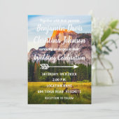 シカ及び山の結婚式招待状 招待状 (スタンド正面)