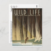 シカ及び流れ ポストカード (正面/裏面)