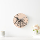 シカ場面 ラウンド壁時計 (ホーム)