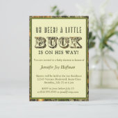 シカ少しお金が出る!迷彩柄招待状 招待状 (スタンド正面)