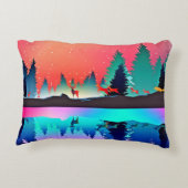 シカ林樹林オーロラオーロラ アクセントクッション (裏面)