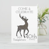 シカ狩りアダルトメンズ誕生日スポーツアウトドア 招待状 (スタンド正面)