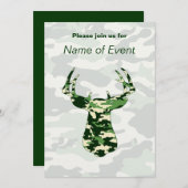 シカ狩り迷彩柄バック 招待状 (正面/裏面)