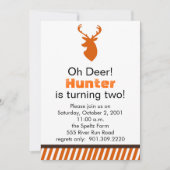 シカ誕生日招待状 招待状 (正面)