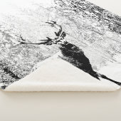 シカ野生動物の雪の冬の森 シェルパブランケット (3/4)