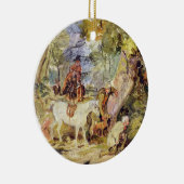 「シカ」につきまとっている森林官のためのスケッチ(c上の油 セラミックオーナメント (右)