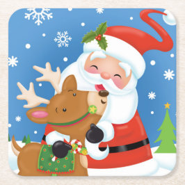 "シカ"の友人のコースター スクエアペーパーコースター