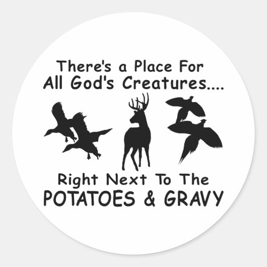 シカ、アヒル及びキジの狩り ラウンドシール (正面)